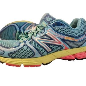 New Balance 580 V4 Women’s Running Shoes Size 8.50 Blue Mesh Sneakers W/Pink